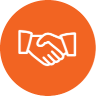 Outline of shaking hands