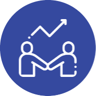 Outline of people in front of a graph