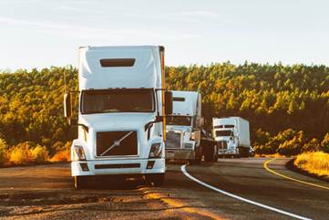 Semi truck on the road