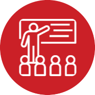 Outline of a person teaching a class