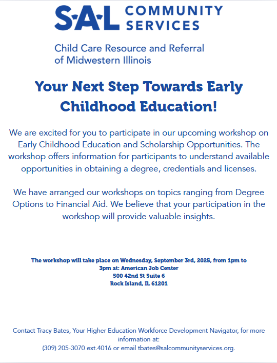 WORKSHOP – Early Childhood Education and Scholarship Opportunities