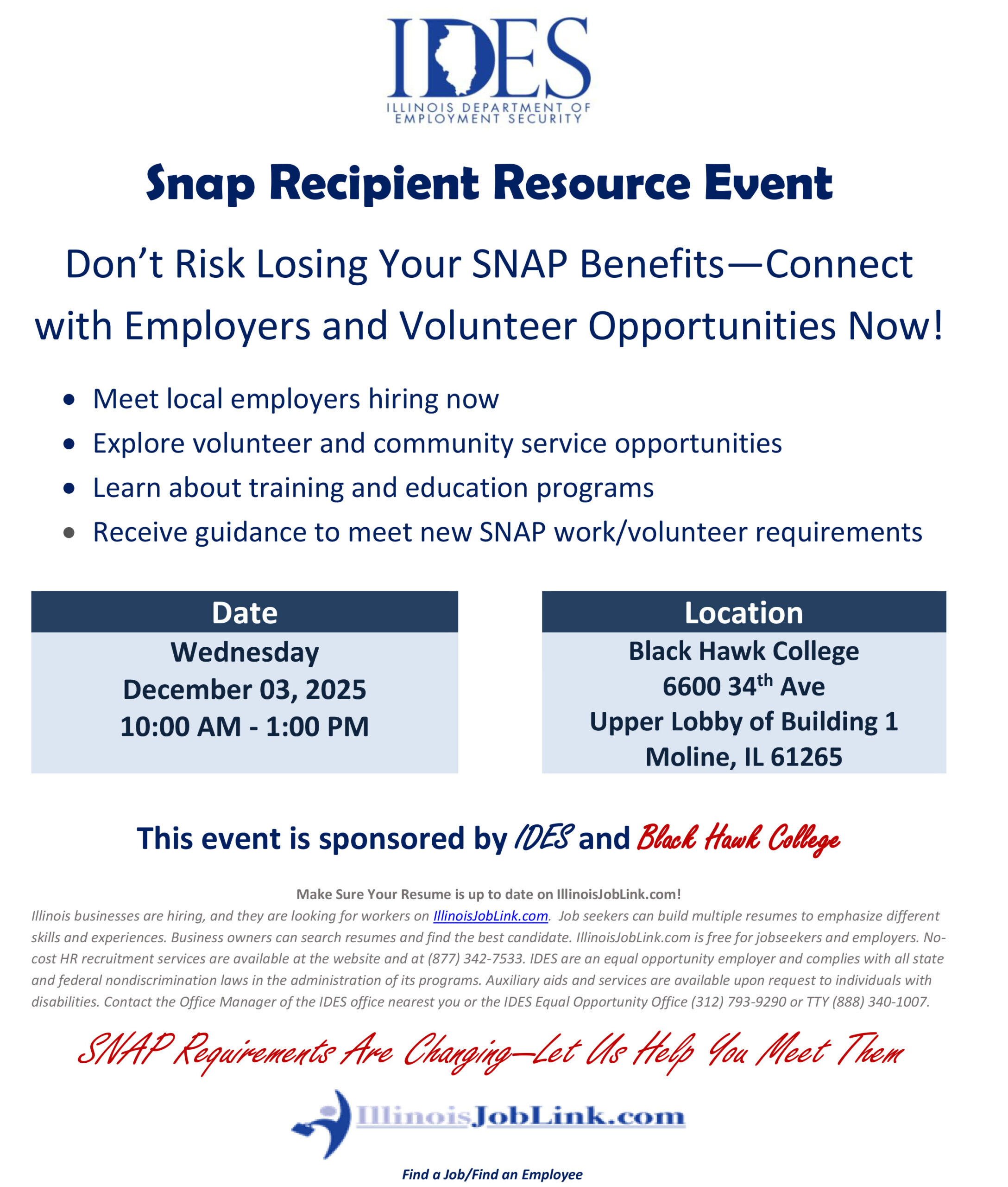SNAP Recipient Resource Event – Moline, IL